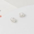 Macro shot of silver spacer beads with floral engravings and inlaid white stones - Silver 3D Carved Flower Artificial Pearl Style (06#)