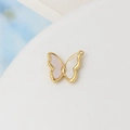 Macro detail of butterfly shell pendant charm with 18k gold plating and iridescent wings - 49#13*12mm