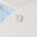 Ciondolo a fiore geometrico in argento con zircone quadrato per bracciali e collane DIY - 9mm / Bianco