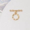 Detail of flower shaped gold plated OT toggle clasp for necklace and bracelet making - Flower Petal Design (01#)