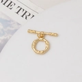 Detailed view of bamboo-textured gold-plated toggle clasp for DIY jewelry making - Bamboo Texture (02#)