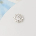 Distanziatore a fiore argento con zirconi per la creazione di bracciali e collane fai da te - Bianco