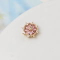 Perla fiore in zircone micro-incastonata con gemme marquise rosa e finitura placcata oro - 07# Rosa