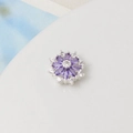 Distanziatore a fiore con zirconi e petali viola marquise per creazione gioielli fai-da-te - 19# Viola