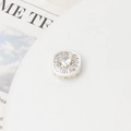 Dettaglio di ciondolo in zircone a cuore argentato con design a onde traforate - 13mm / Stile cuore bianco (01# bianco - 13mm)