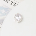 Dettaglio del distanziatore ottagonale in argento con zirconi scintillanti micro-pavé - 13X15mm / Stile Fiore Ottagonale Bianco (02# Bianco - 13*15mm)