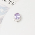 Vista macro del ciondolo in argento con zircone viola e base con dettagli a cuore - 13X15mm / Stile petalo a raggiera viola (04# Viola chiaro - 13*15mm)