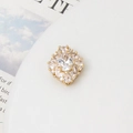 Detail of gold rhombus spacer bead with cubic zirconia for pearl bracelet making - 10# White Oval Rhombus Cluster (17*14mm)