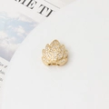Macro shot of gold-plated lotus bead with cubic zirconia for jewelry making - 14# White Lotus Shape (15*15mm)