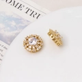 Detail von 14K vergoldeten Schneeflockenperlen mit Zirkonia für DIY-Schmuckherstellung - Gold Dichter Cluster Pave-Stil (03#18mm)