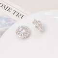 Detailansicht der 14K vergoldeten Schneeflockenperlen mit Zirkonia-Mikropavé - Silber Dichter Cluster Pave-Stil (06#18mm)