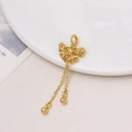 Dettaglio del ciondolo a farfalla placcato oro 18K con micro-zirconi e nappe raffinate - Stile Nappa Farfalla Traforata (02#17*52mm)