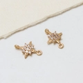 Stervormige gouden connectoren met micro-zirkonen voor DIY-sieraden maken - Wit