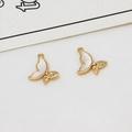 Macro detail of gold-plated butterfly charms with shimmering shell and zircon inlay - Butterfly Style 02 (12*13mm)