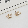 Pendentif papillon raffiné plaqué or avec zircons micro-pavés pour bijoux DIY - Style Papillon 05 (11*10mm)