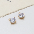 Detail of round cubic zirconia pendants with gold-plated four-prong setting for DIY jewelry - Four-prong Round 10*12mm
