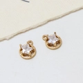 Macro shot of gold plated star shaped zircon pendants for DIY jewelry making and earrings - Star Shape 10*13mm