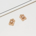 Golden rectangular pendant with micro-set zircon for DIY jewelry making - Geometric Rectangle Style (LF2695-05)