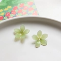 Paar lichtgroene bloembedeltjes met vijf bloemblaadjes van mat hars voor DIY-sieraden - Lichtgroen (06#18mm)