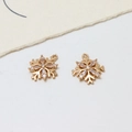 Pair of snowflake charms in rose gold finish with micro-set zircons for DIY jewelry - Snowflake Style (01#16*18mm)