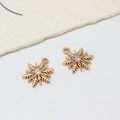 Golden snowflake charm with sparkling zircon inlay for DIY earrings and bracelet making - Snowflake Style (02#13*16mm)