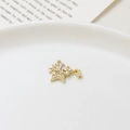 Gold star zircon pendant with hollow pentagram design for DIY nail art and jewelry - Hollow Star Style (02#)