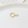 Golden micro-pasted zircon geometric square drop nail art charm accessory - Circle with Square Pendant (03#)