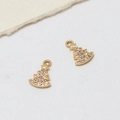 Sparkling gold-plated Christmas tree charm set with inlaid zircons for DIY jewelry making - Christmas Tree Style (04#8*12mm)