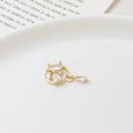 Gold geometric ring pendant with teardrop cubic zirconia for DIY nail art jewelry - Circle Combination Style (04#)