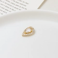 Pear-shaped cubic zirconia nail art charm with gold plating and sparkling crystal accents - Pear-Shaped Water Drop Style (05#)