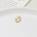 Exquisite golden cat-shaped nail charm with micro-paved cubic zirconia for DIY manicure - Cat Hollow Out Style (07#)
