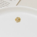 Golden five-petal flower nail art charm with micro-set zircon and hollow petal textures - Five-Petal Flower Hollow Shape (05#)