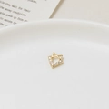 Golden V-shaped copper nail charm with micro-pave cubic zirconia crystals - Geometric V-Shape Knot Design (07#)