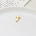 Golden heart nail charm with micro-set zircon accents for DIY manicure art - Heart-Shaped Design (10#)