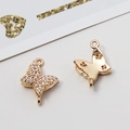 Pendentif papillon doré avec zircons sertis pour bracelets et colliers DIY personnalisés - Style Papillon 08 (10*16mm)
