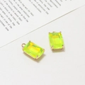 Ciondolo rettangolare in cristallo giallo neon con castone dorato per gioielli DIY - 10*17mm / Giallo-Verde Neon (08#)