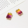 Ciondoli rettangolari in cristallo sfumato con castone dorato per gioielli DIY - 10*17mm / Iridescente Oro/Viola (09#)
