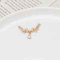 Golden willow branch pendant with cubic zirconia for DIY jewelry making and necklaces - Symmetrical Leaf (06#19x26mm)