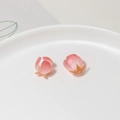 Pink gradient resin camellia flower bud charms for DIY hanfu hair sticks and earrings - Flower Bud Style (03#) / 12mm / Pink and White Gradient