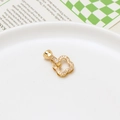 Détail d'un fermoir trèfle plaqué or 14K avec oxydes de zirconium dans un plat en céramique - Style Trèfle Incrusté (02#13*22mm)
