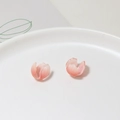 Pink gradient tulip petal charms with frosted translucent finish for jewelry making - Tulip Bud Style (04#) / 12mm / Pink and White Gradient
