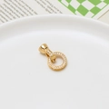 Détail du fermoir rond plaqué or 14K serti de zircons pour la création de bijoux - Style Rond Incrusté (03#12*20mm)