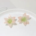 Pink and green gradient lily flower charms for DIY handmade earrings and hairpins - Lily Style (06#)