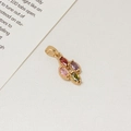 Golden pendant featuring colorful marquise-cut zircon stones in a floral cluster design - Marquise Cluster (04#9*17mm) / 2 Units Pack