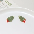 DIY leaf pendant charms in red and green gradient finish for handmade hairpins - Green Red Gradient (02#12*24) / 12*24