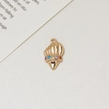 Golden seashell pendant with colorful zircon stones for DIY necklace jewelry making - Conch Style (06)