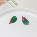 DIY jewelry leaf pendant in red and green gradient finish with realistic vein texture - Green Red Gradient (04#13*23mm Large) / 13*23mm