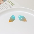 DIY blue and yellow gradient leaf pendant with detailed veins for handmade jewelry making - Blue Yellow Gradient (05#13*23mm Large)