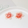DIY orange pink gradient camellia resin flower charms for handmade jewelry making - Orange Pink 3D Flower (12#)