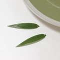 DIY jewelry material green leaf resin accessories with small holes for hairpins - Style 01 / 11*58mm